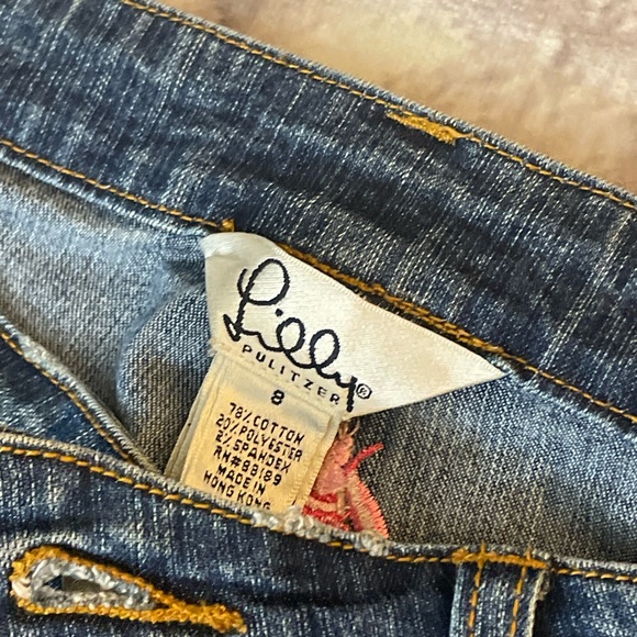 Lily Pulitzer bee/fly Print Jeans Size 8~6D - Picture 3 of 9
